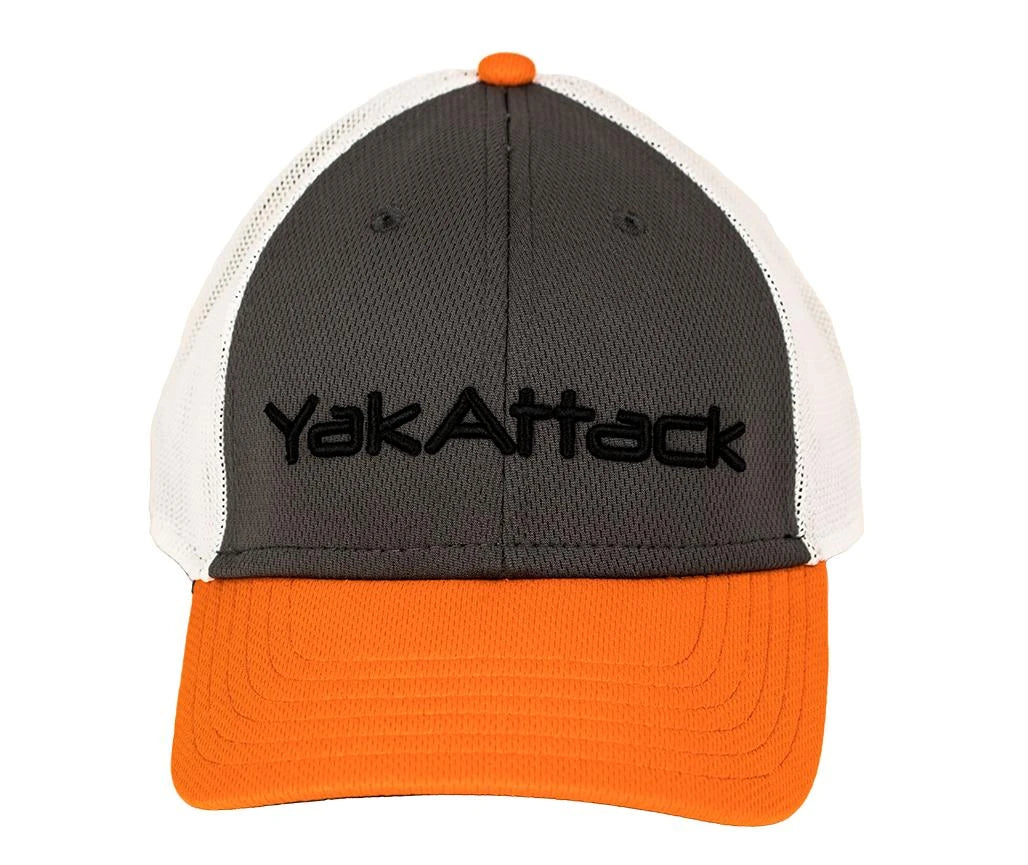 YakAttack Logo Trucker Hat - Orange/Grey