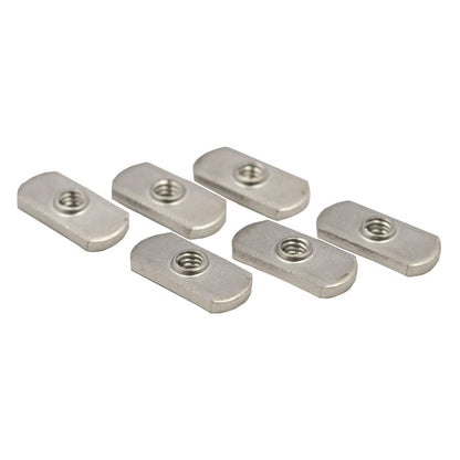 Track Nut, 1/2" wide (1,27 cm breit) , 1/4-20 threads, 18-8 SS, 6 pack