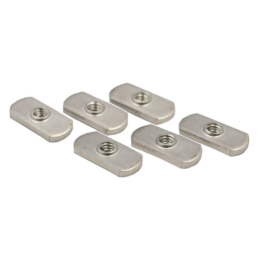 Track Nut, 1/2" wide (1,27 cm breit) , 1/4-20 threads, 18-8 SS, 6 pack