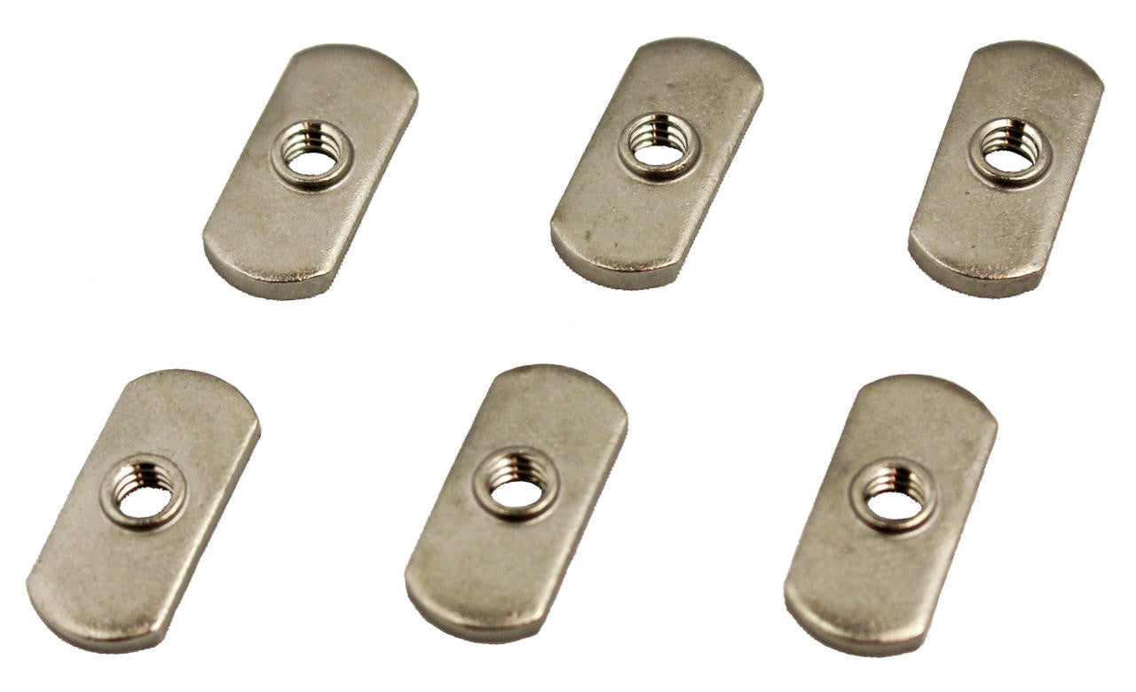 Track Nut, 1/2" wide (1,27 cm breit) , 1/4-20 threads, 18-8 SS, 6 pack