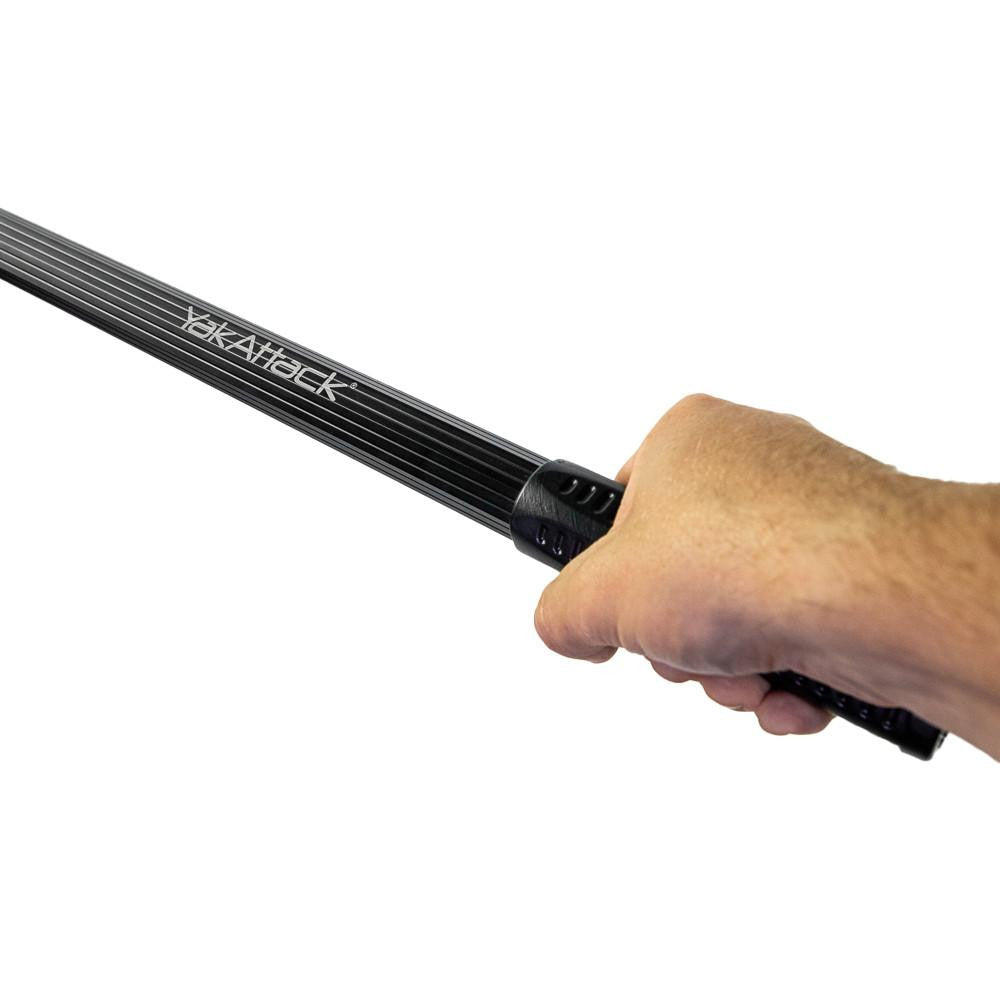 16” x 19” Landing Net with 24” Long Telescoping Handle and Rubber Netting, Black