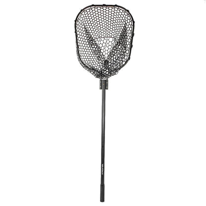 16” x 19” (40,64 cm x 48,26 cm) Landing Net with 35.5” (90,17 cm) Long Telescoping Handle and Rubber Netting, Black