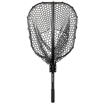16” x 19” (40,64 cm x 48,26 cm) Landing Net with 35.5” (90,17 cm) Long Telescoping Handle and Rubber Netting, Black