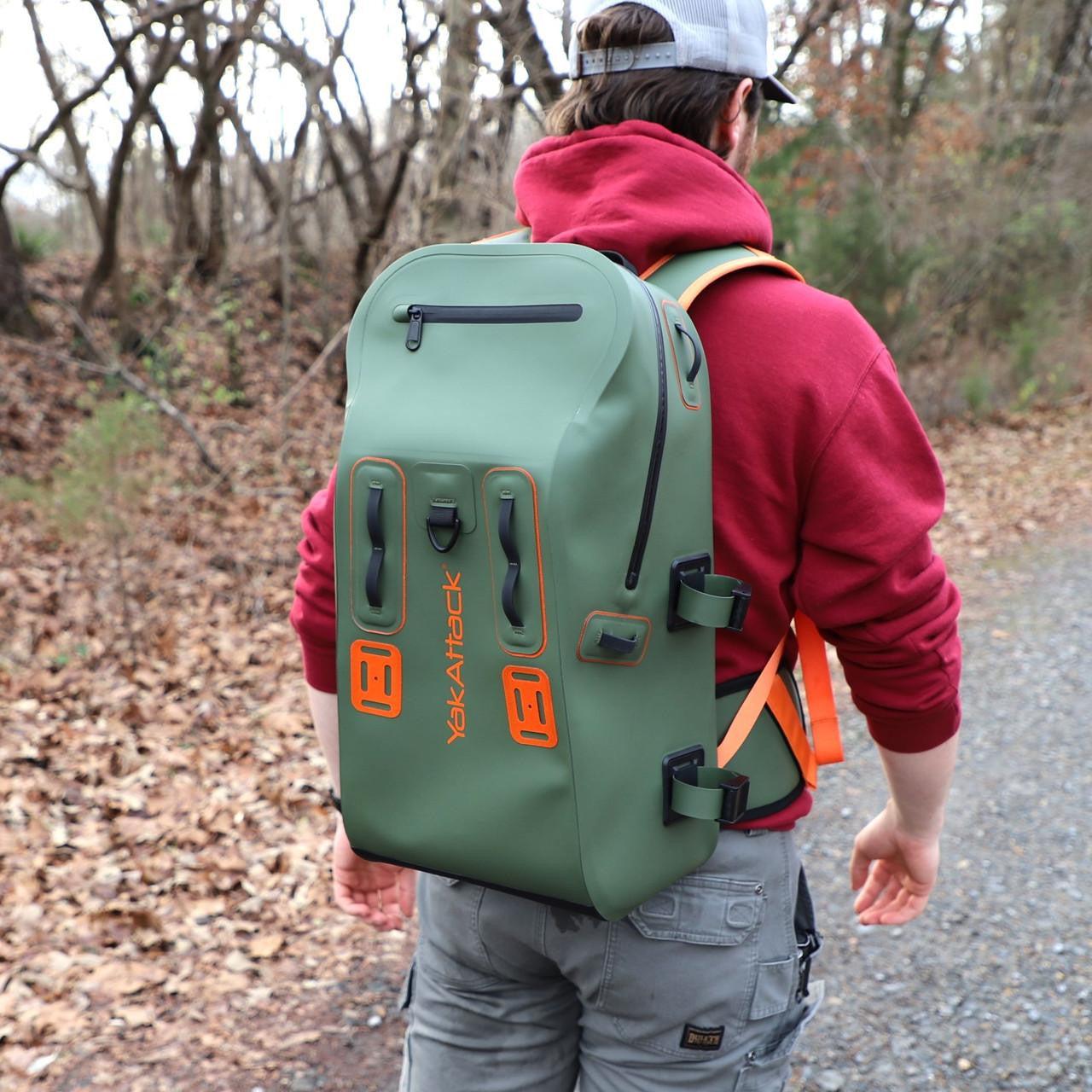 YakAttack 28L Blackwater DryPak, Green/Orange