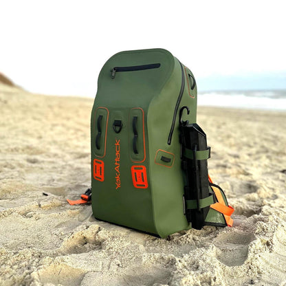 YakAttack 28L Blackwater DryPak, Green/Orange