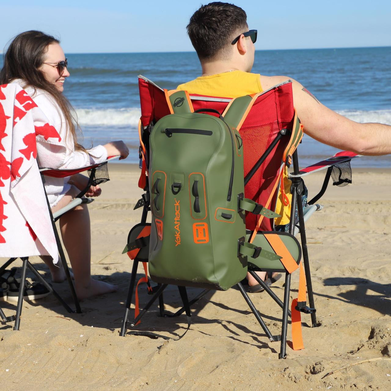 YakAttack 28L Blackwater DryPak, Green/Orange