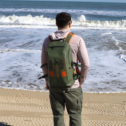 YakAttack 28L Blackwater DryPak, Green/Orange