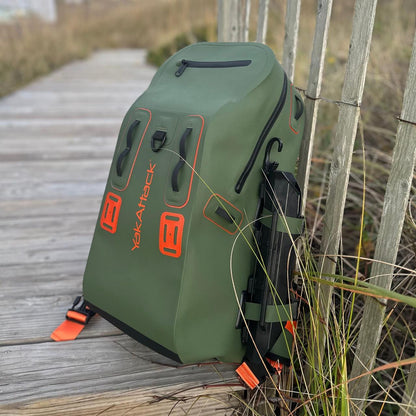 YakAttack 28L Blackwater DryPak, Green/Orange
