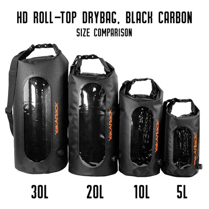 30L Roll-Top Drybag with Air Valve - Black Carbon