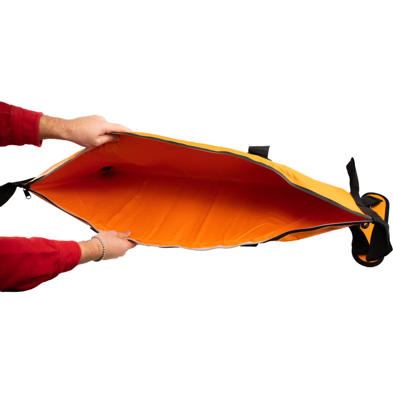 38” x 13” (96,5 cm x 33,02 cm) Isolierte Kühltasche für Fisch mit Ablassstopfen, orange
