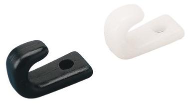 LASHING HOOK 1 HOLE BLACK NYLON - each
