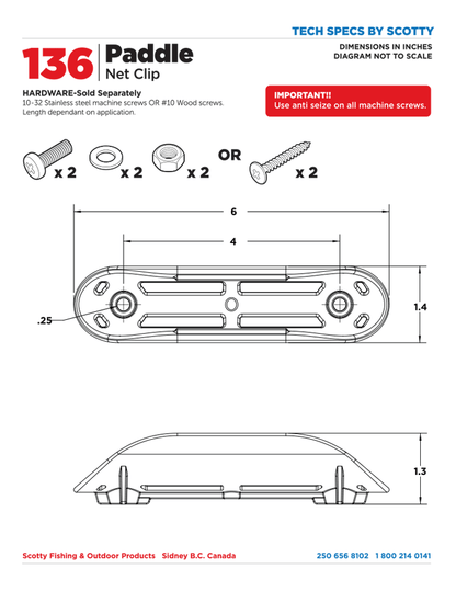 SCOTTY "Glue On Mount" mit "Paddle Clip" 136