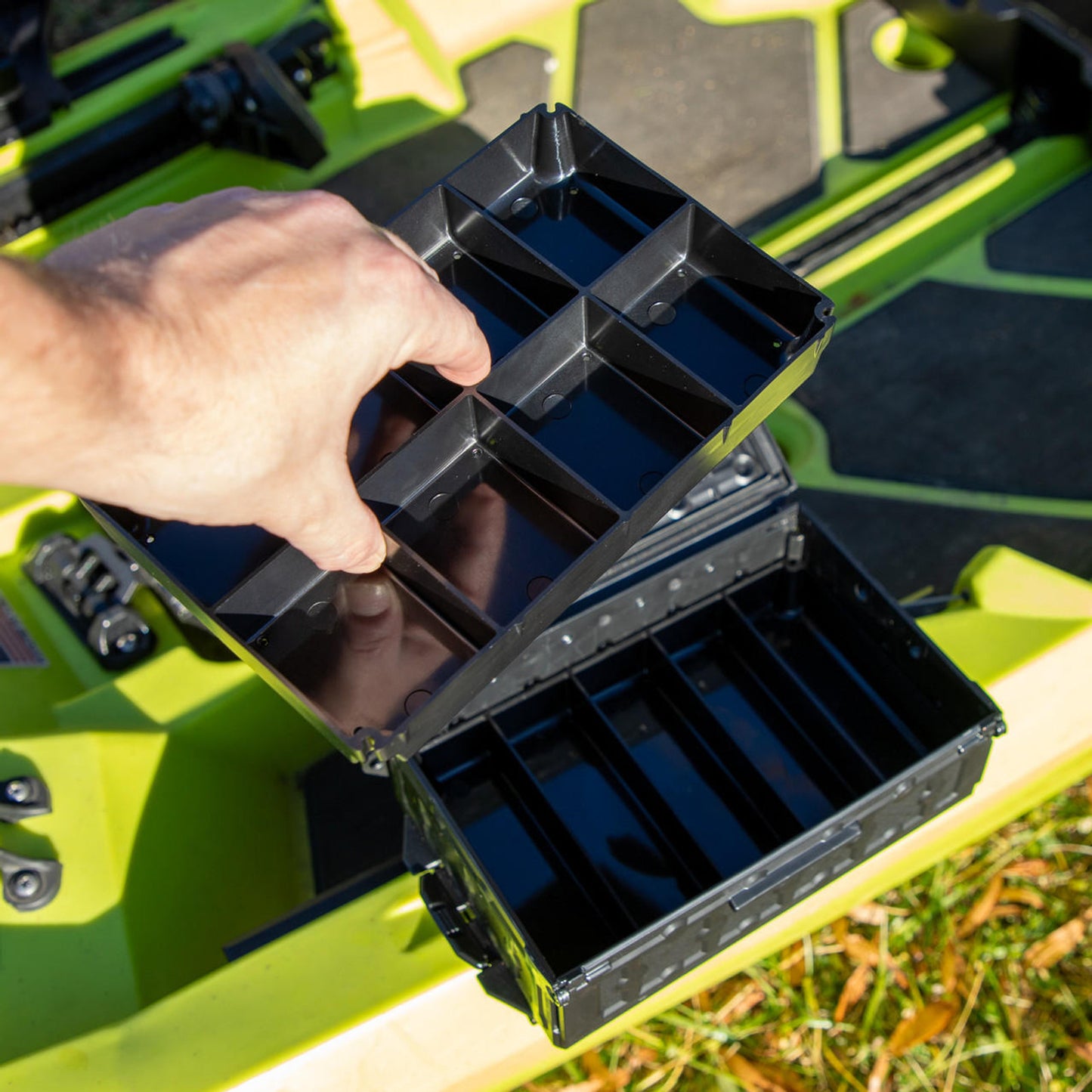 YakAttack Fully Loaded TracPak Combo Kit, Two Boxes, Track Mount, Handle, and 3 Trays