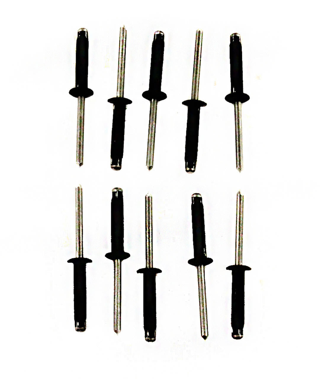 Tri Fold Rivet, 10 pack, Durchmesser 4,75 mm , Griff 4,0-12 mm Aluminum, Black, Made in USA