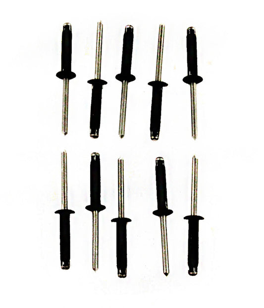 Tri Fold Rivet, 10 pack, Durchmesser 4,75 mm , Griff 4,0-12 mm Aluminum, Black, Made in USA