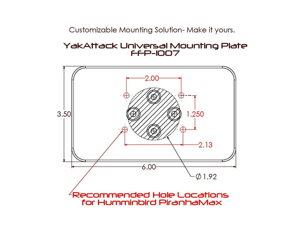 Universal Mounting Plate W/LockNLoad Mounting System- 15,2 × 8,9 cm