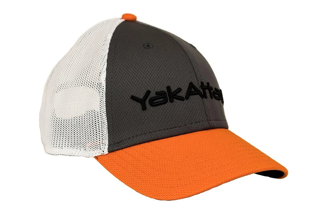 YakAttack Logo Trucker Hat - Orange/Grey
